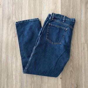 Wrangler Straight Leg Jeans in Dark Blue Denim